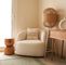 Block Wood Side Table - Round Curved Design 1