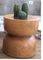 Block Wood Side Table - Round Curved Design 0