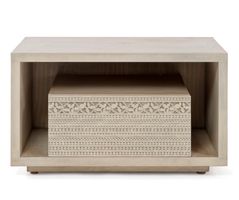 Carved Night Table With Open Shelving