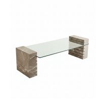 Grey Marble & Glass Top Coffee Table