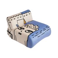 Kipu Single Seat Blue - Vibrant Velvet Design with Comfortable Foam Padding