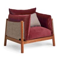 Nui Armchair - Soft Upholstery Fabric - Wooden Frame