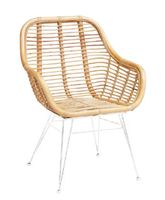 Bamboo Armchair With Metal Legs