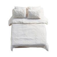 Ivory Duvet Cover - Percale - Tuft - Tribal - King
