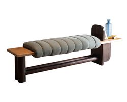 Nordica Aksel Bench In Beech Pine Wood & Seat Cushion