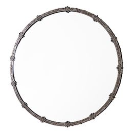 Circular Metal Mirror with Flower Joints