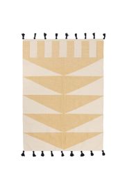 Yellow Cascade Handwoven Cotton Rug – Geometric Pattern With Tassels