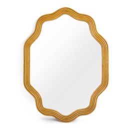 Lia Bamboo Wavy Mirror - Unique Curved Design