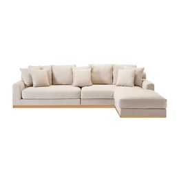 Alenny L-Shape Sofa  With Wooden Skirting