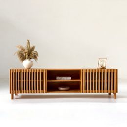Beyla Natural Oak Veneer TV Unit – In Engineered Wood