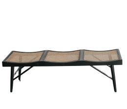 Birdie Bench In Black Wood & Cane