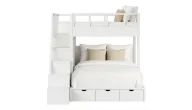 Cloudy Bunk Bed With Perpendicular Beds And Built-in Storage
