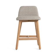 Mona Solid Oak Bar Stool With Upholstered Seat