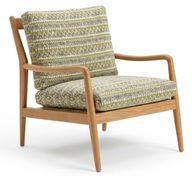 Kai Armchair In Beech Wood With Cushioned Back & Seat