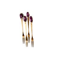 Gold Stainless Steel Cake Forks – Set of 6