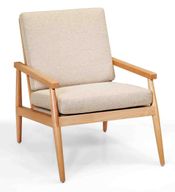 Fiji Armchair With Wooden Frame - Upholstered Back & Seat