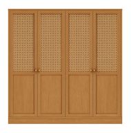 Glow Veneer Hinged Cane Wardrobe