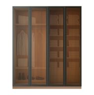 دولاب  بيلا بابواب زجاج و معدن اسود