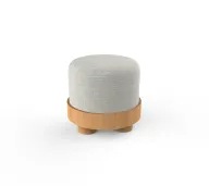 Azure Ottoman - Beech Wood & Linen