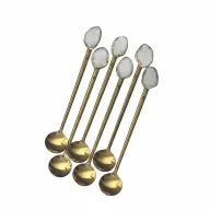 White Gold Stainless Steel Teaspoons – Set of 6