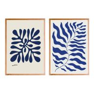 Mawj Abstract Cobalt Blue Wall Art Set – 2 Pieces