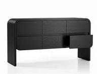 وحدة أدراج\تسريحة خشبية كورتني بستة أدراج وحواف منحنية