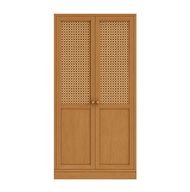Glow Veneer Hinged Cane Wardrobe