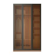 دولاب  بيلا بابواب زجاج و معدن اسود