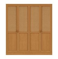 Glow Veneer Hinged Cane Wardrobe
