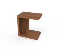 Tan C-Shaped Side Table