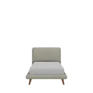 Bliss Upholstered Bed with Cushioned Backrest and Wooden Legs