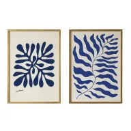 Mawj Abstract Cobalt Blue Wall Art Set – 2 Pieces