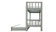 Beech Bunk Bed With Vertical Rails And Pull-Out Bed