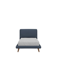 Bliss Upholstered Bed with Cushioned Backrest and Wooden Legs