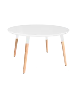 Basic Oak Coffee Table With Colored Legs - Round Shape