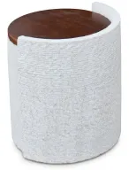 Outdoor Side Table Stone & Wood