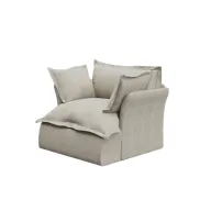 كرسي بذراعين هافن من خشب الزان وهيكل منجد بالكامل