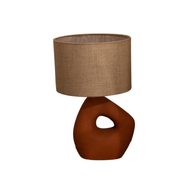 Rock Table Lamp with Hessian Chapeau