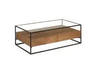 Level Coffee Table With 2 Drawers and Glass Top