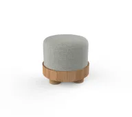 Azure Ottoman - Beech Wood & Linen