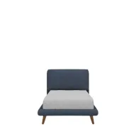 Bliss Upholstered Bed with Cushioned Backrest and Wooden Legs