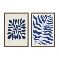 Mawj Abstract Cobalt Blue Wall Art Set – 2 Pieces