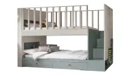Bunk Bed With 2 Drawers - Back Shelf and Ladder
