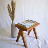 Lounge Stool - Solid Beech Wood - Handmade Cane
