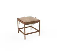 Crab Ottoman - Beech Wood & Linen