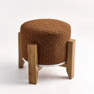 Brick Rocket - Pouf With Upholstered Seat & Beech Legs