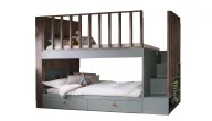 Bunk Bed With 2 Drawers - Back Shelf and Ladder