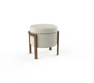 Storm Ottoman - Beech Wood & Linen