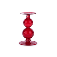 Ruby Red Glass Candle Holder