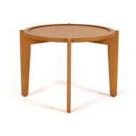 Tango Side Table Small - Beech & Oak Wood - Round